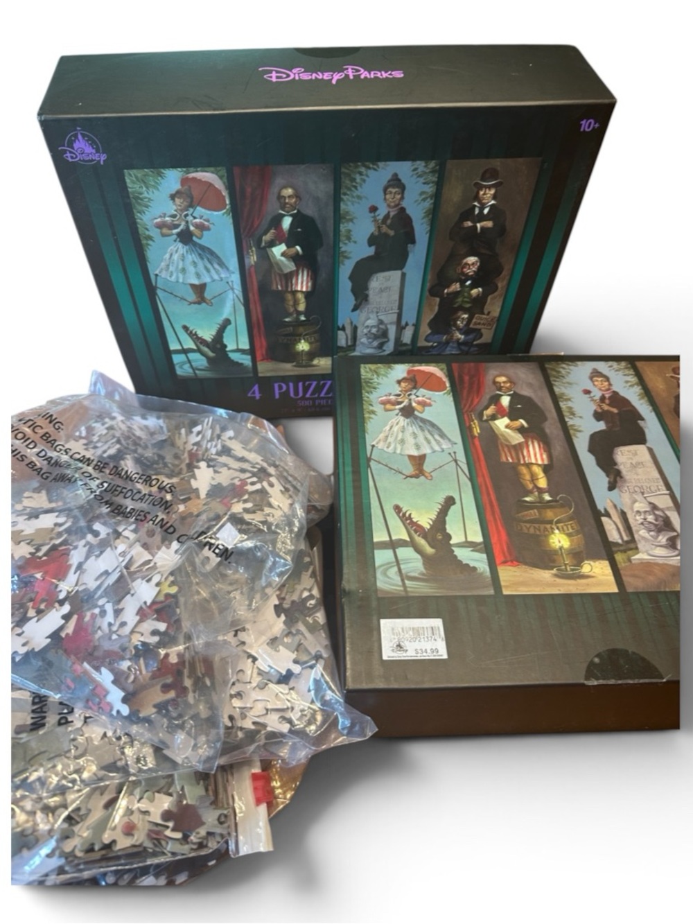 Disney Parks Authentic Haunted Mansion Stretching Room 4-Puzzle Set - Like New